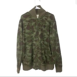 American Eagle Camo Sweatshirt Jacket Men’s size L Bomber Jacket Style